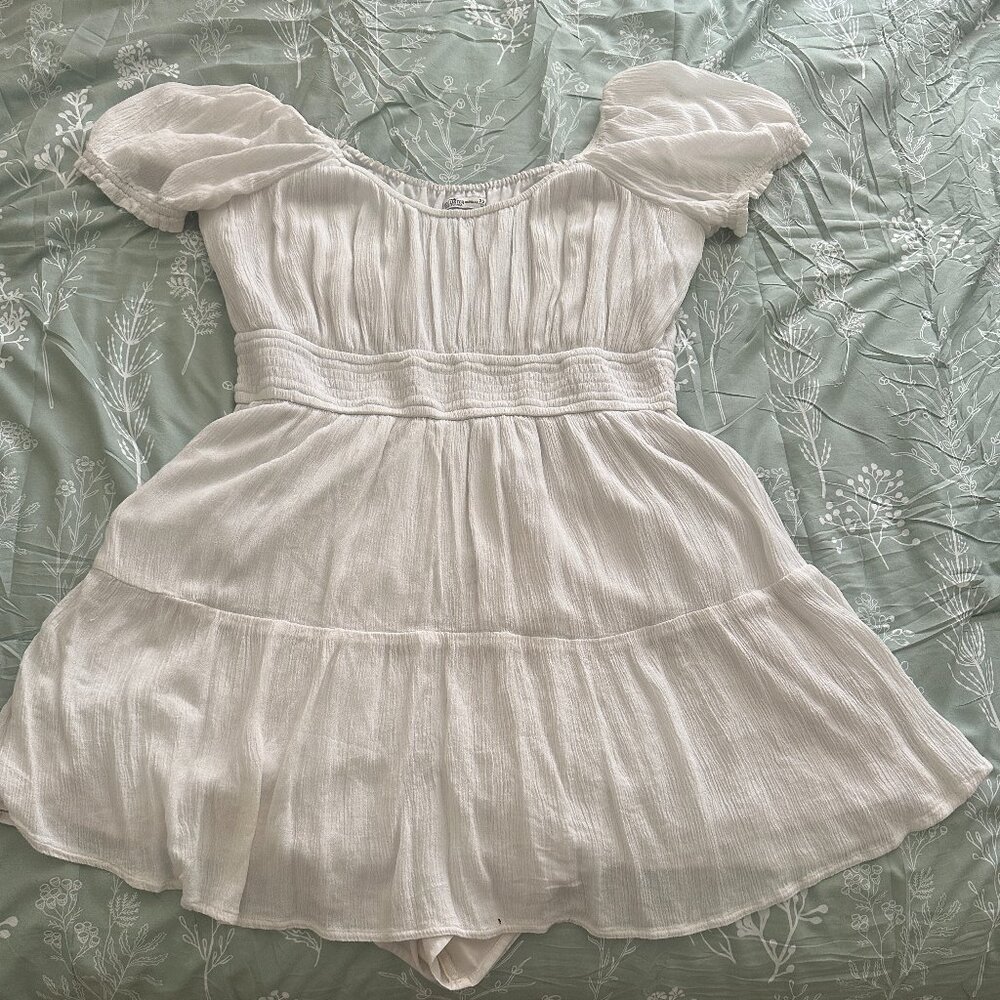 Hollister Boho Princess Ruffled Mini Skort Dress- White